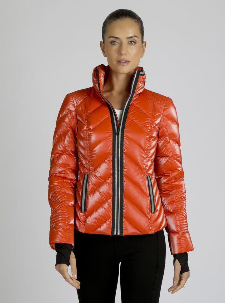 Super Hero Down Filled Puffer With Reflective Trim - Blanc Noir Online Store