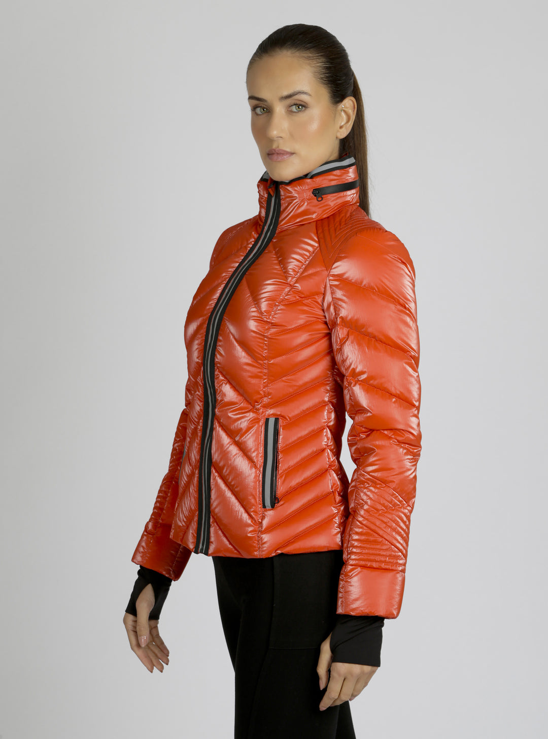 Super Hero Down Filled Puffer With Reflective Trim - Blanc Noir Online Store