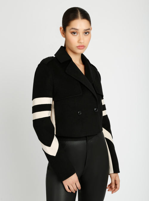 Handmade Wool Crop Jacket - Blanc Noir Online Store