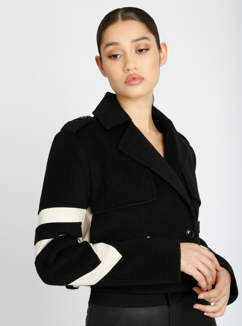 Handmade Wool Crop Jacket - Blanc Noir Online Store