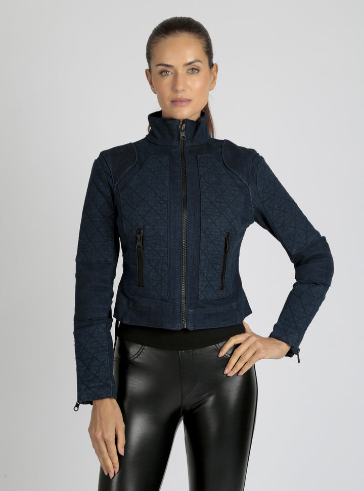 DENIM SEVILLE MOTO JACKET - Blanc Noir Online Store