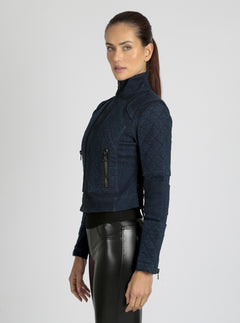 DENIM SEVILLE MOTO JACKET - Blanc Noir Online Store