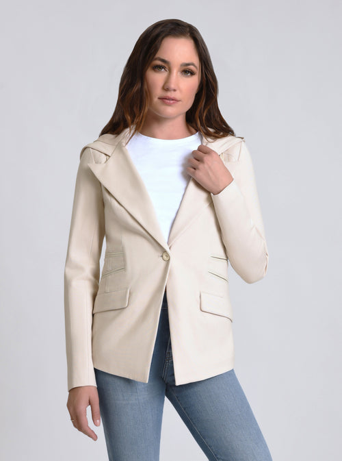 GAYATRI HOODED BLAZER - Blanc Noir Online Store