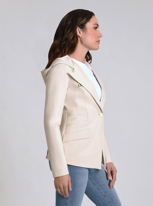 GAYATRI HOODED BLAZER - Blanc Noir Online Store