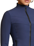 Directional  Rib Fitted Activewear Jacket - Navy - Blanc Noir Online Store