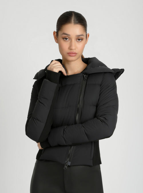 Asymmetrical Puffer Jacket - Blanc Noir Online Store