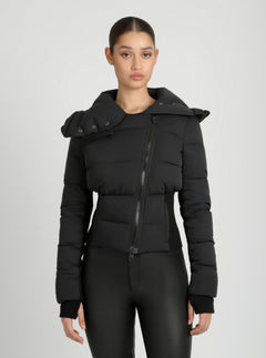 Asymmetrical Puffer Jacket - Blanc Noir Online Store