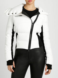 Asymmetrical Puffer Jacket - Blanc Noir Online Store