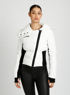 Asymmetrical Puffer Jacket - Blanc Noir Online Store