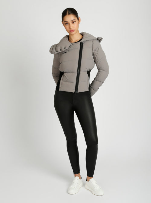 Asymmetrical Puffer Jacket - Blanc Noir Online Store