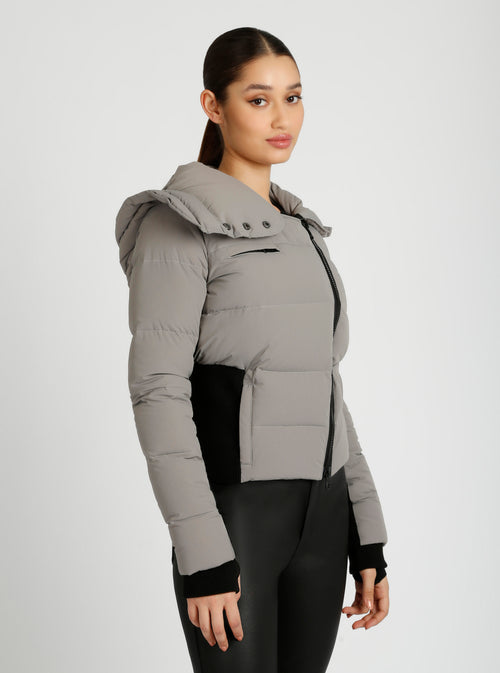 Asymmetrical Puffer Jacket - Blanc Noir Online Store