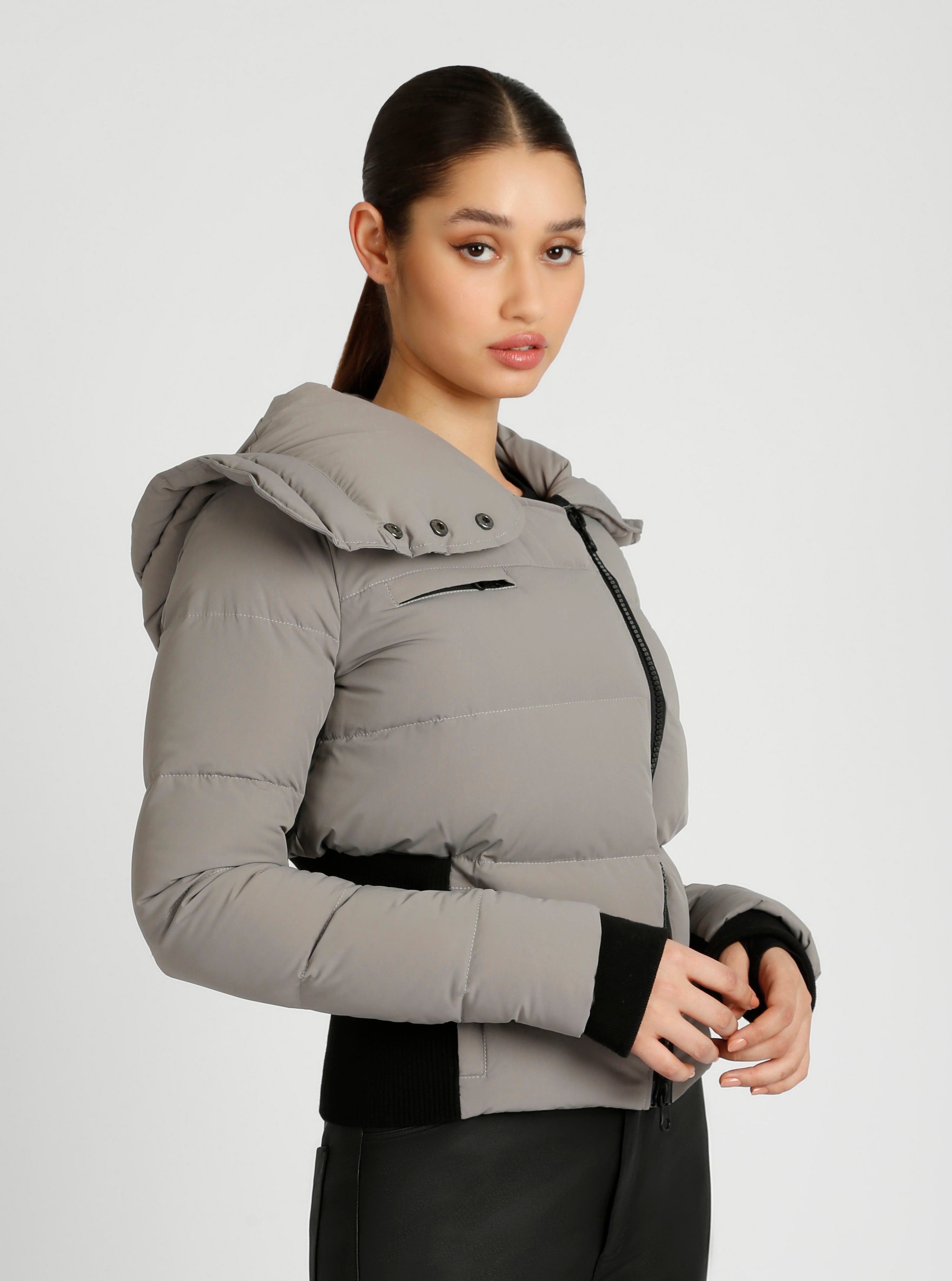 Asymmetrical Puffer Jacket Blanc Noir Online Store