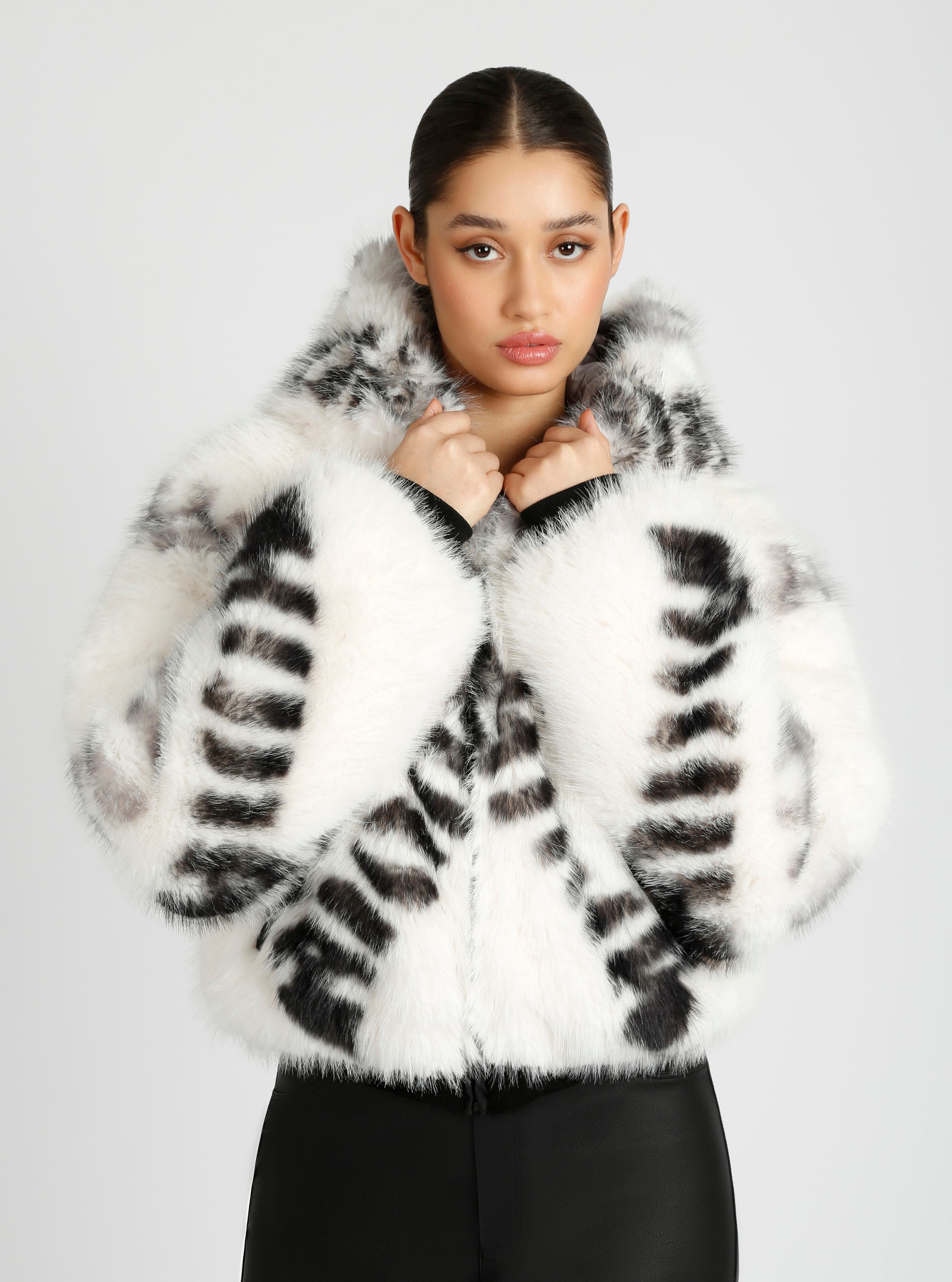 Galena Reversible Faux Fur Hoodie | Blanc Noir Online Store