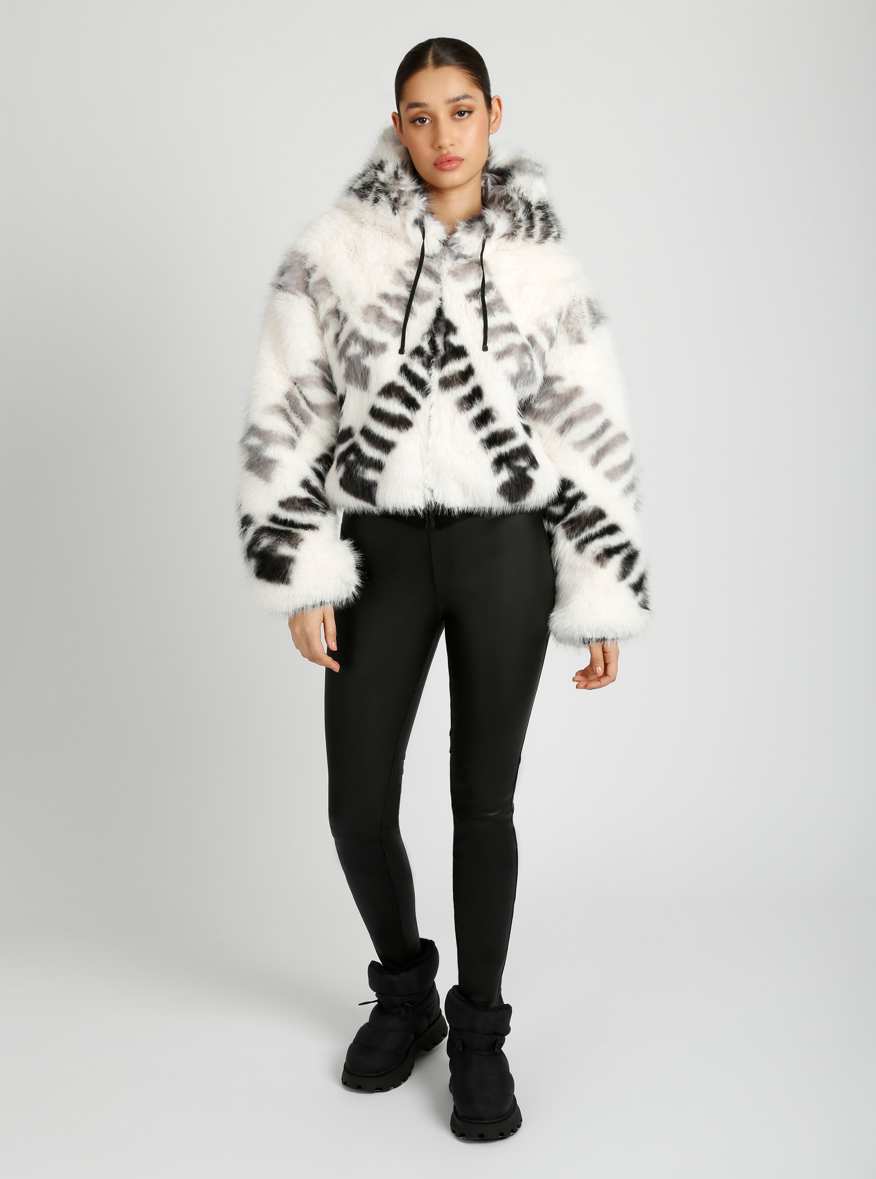 Galena Reversible Faux Fur Hoodie | Blanc Noir Online Store