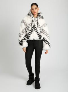 Galena Reversible Faux Fur Hoodie - Blanc Noir Online Store