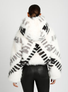 Galena Reversible Faux Fur Hoodie - Blanc Noir Online Store