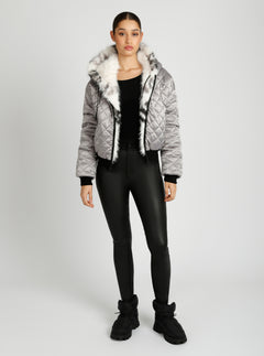 Galena Reversible Faux Fur Hoodie - Blanc Noir Online Store