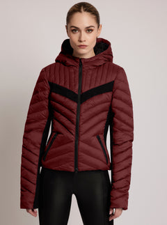 Chevron Stripe Down Filled Puffer Jacket - Blanc Noir Online Store