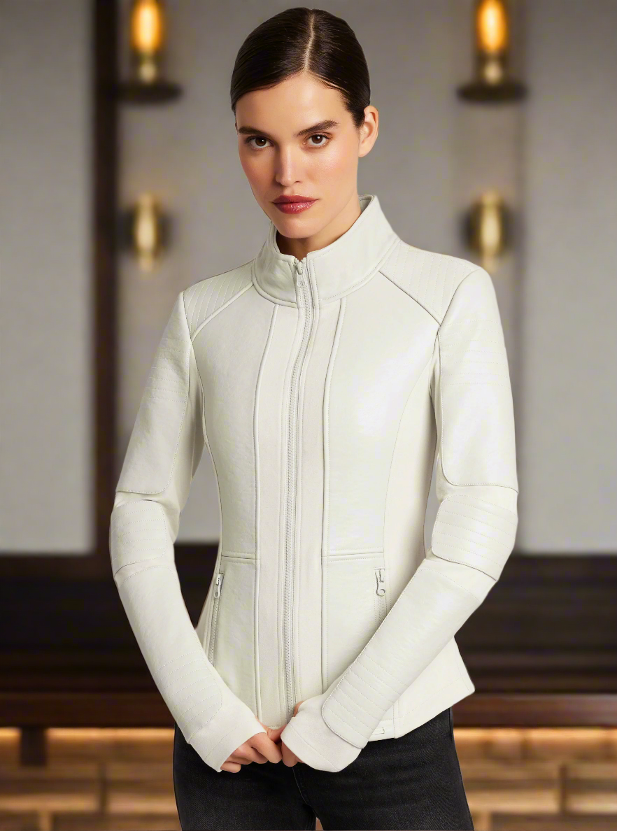 Zip Front Moto Jacket - Blanc Noir Online Store