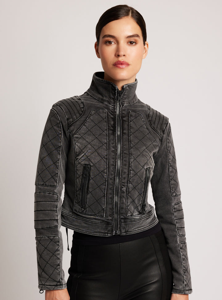 Denim Moto Jacket - Blanc Noir Online Store