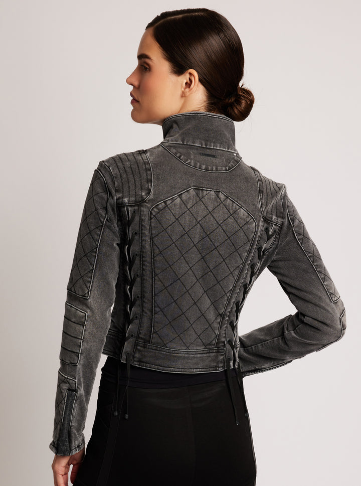 Denim Moto Jacket - Blanc Noir Online Store