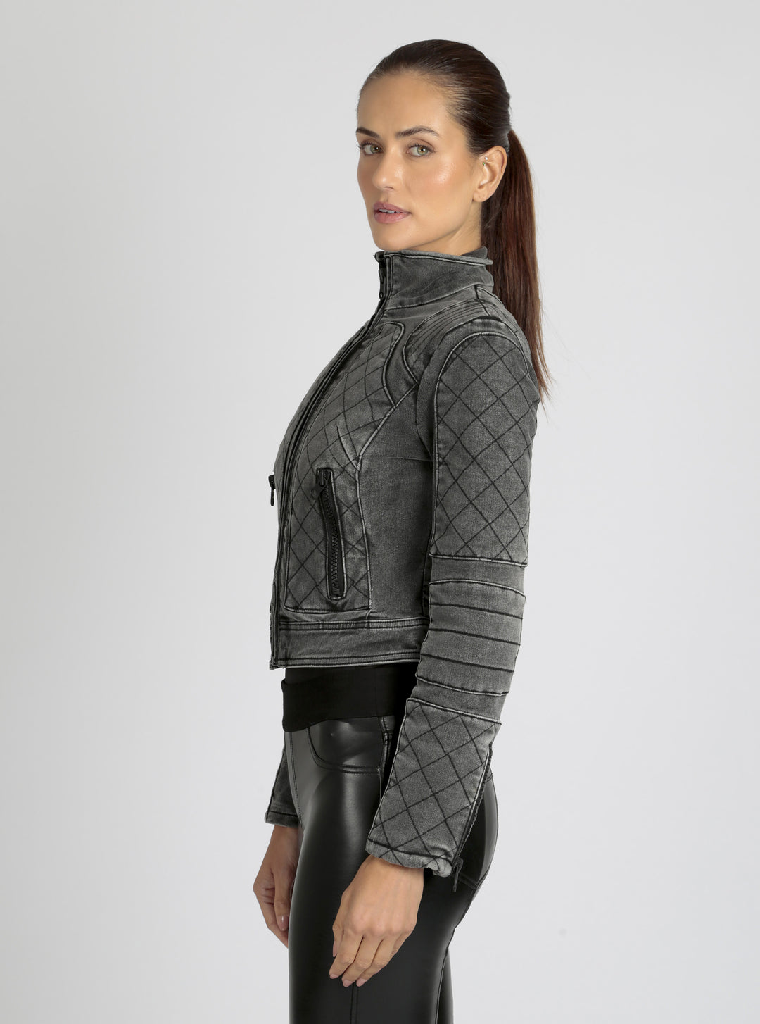 Denim Moto Jacket - Blanc Noir Online Store