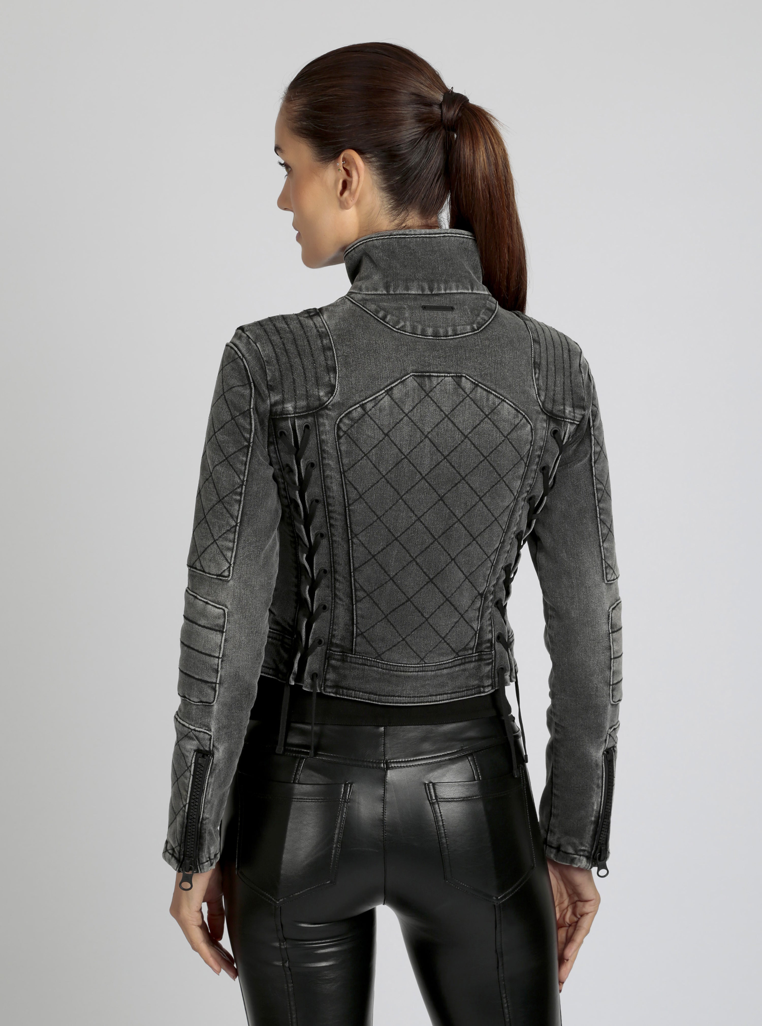 Denim Moto Jacket - Blanc Noir Online Store