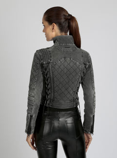 Denim Moto Jacket - Blanc Noir Online Store