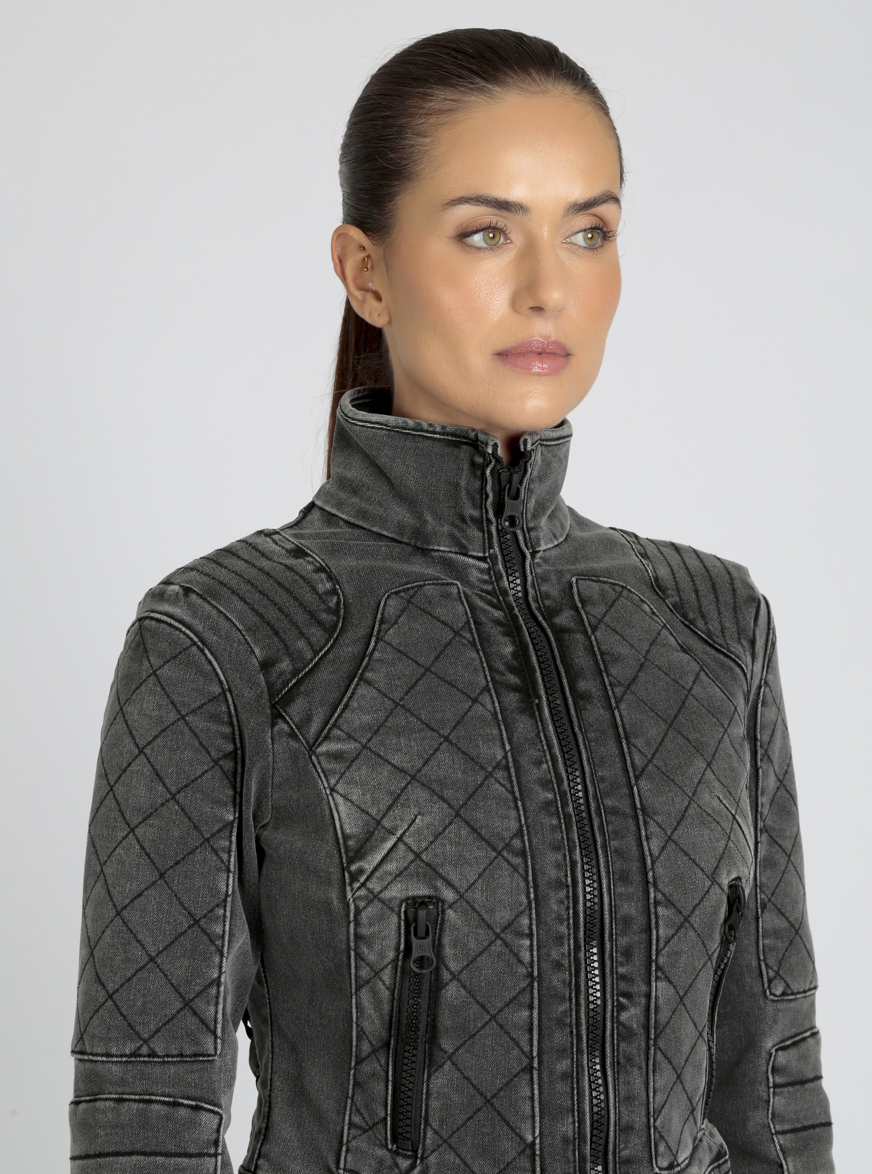 Denim Moto Jacket | Blanc Noir Online Store