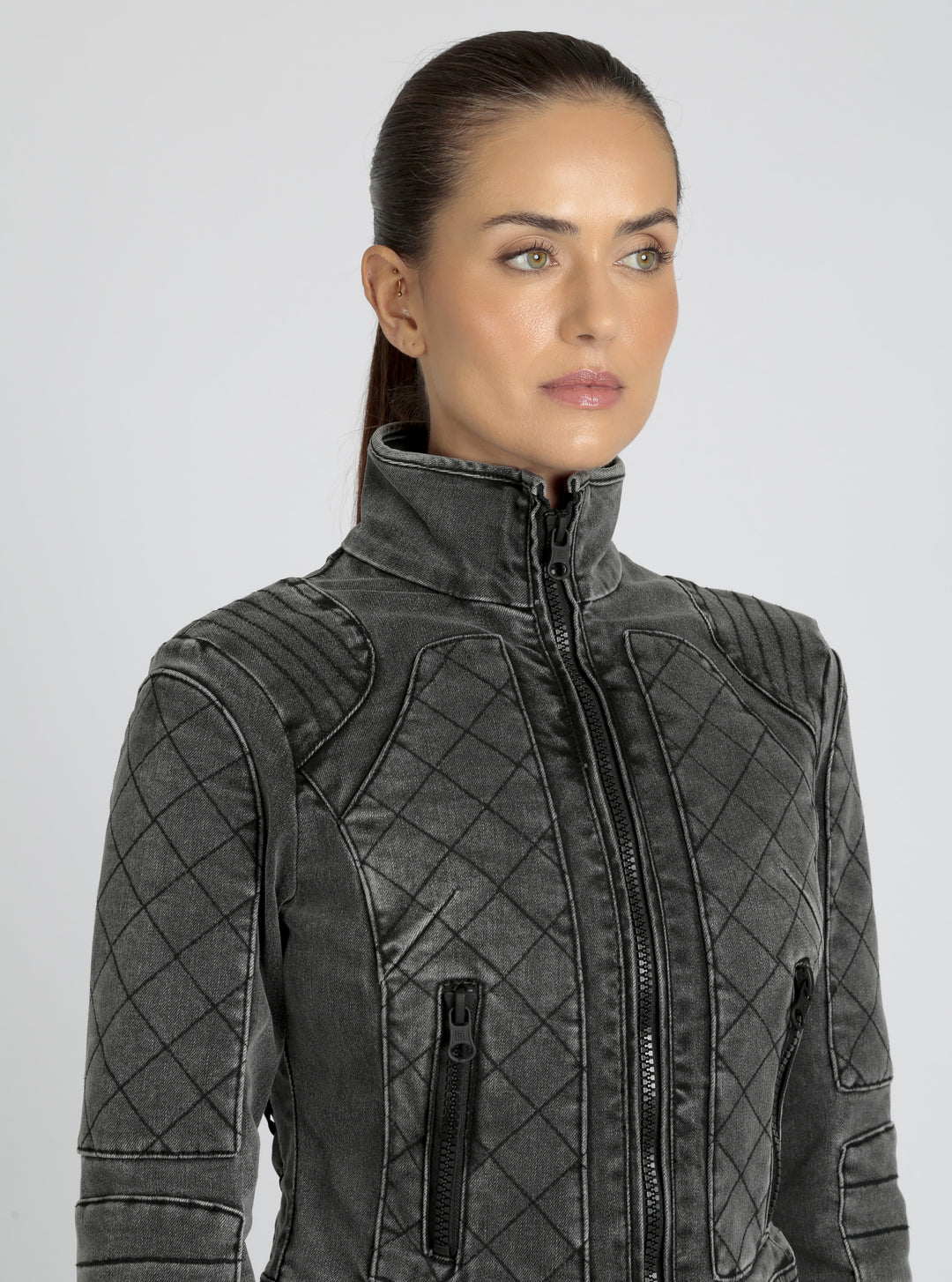 Denim Moto Jacket - Blanc Noir Online Store