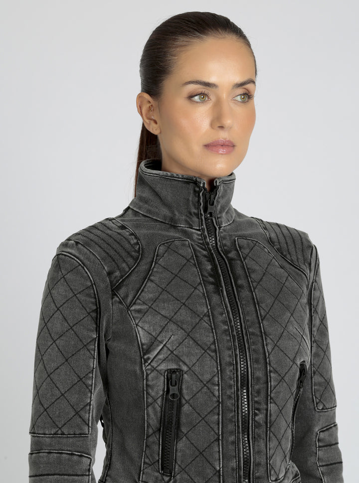 Denim Moto Jacket - Blanc Noir Online Store