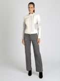 Claudine Leather Racer Jacket - Blanc Noir Online Store