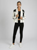 Moto Mesh LEATHER Peplum Jacket - Blanc Noir Online Store