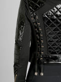 Crushed Patent Leather Gold Mesh Moto - Blanc Noir Online Store