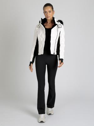 Jet Setter Quilted Down Filled Jacket w/Faux Fur - Blanc Noir Online Store
