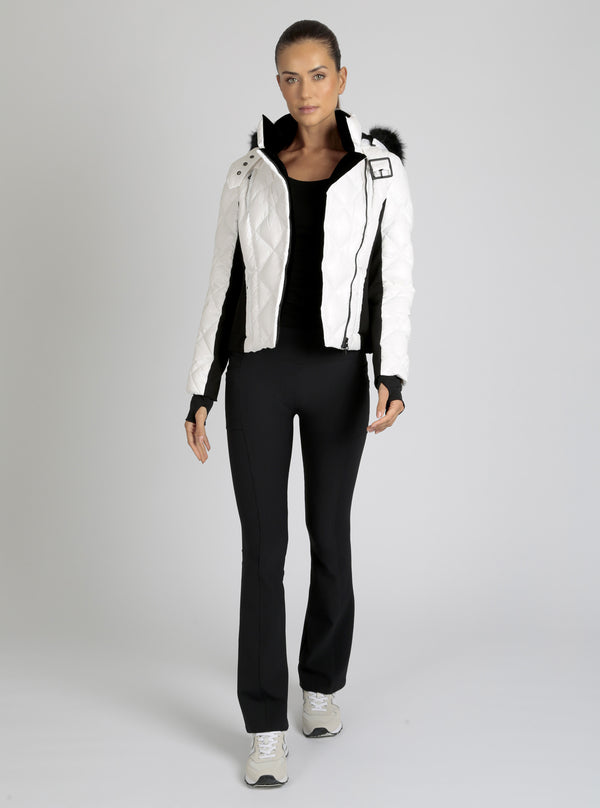 Jet Setter Quilted Down Filled Jacket w/Faux Fur - Blanc Noir Online Store