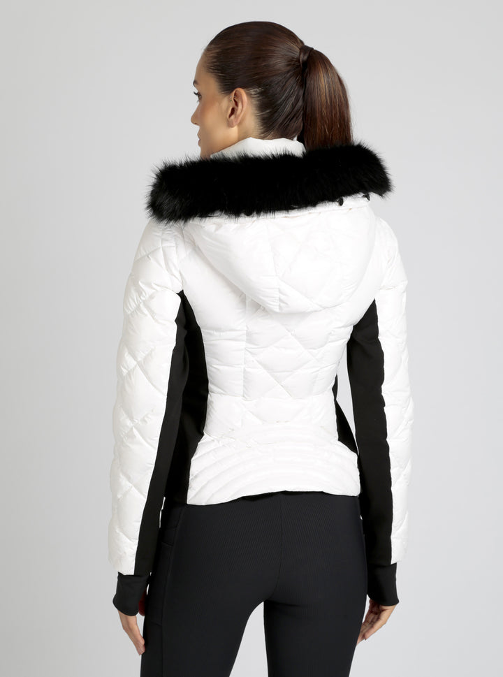 Jet Setter Quilted Down Filled Jacket w/Faux Fur - Blanc Noir Online Store