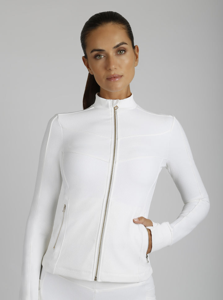 Directional Rib Jacket Gold Trims - Blanc Noir Online Store