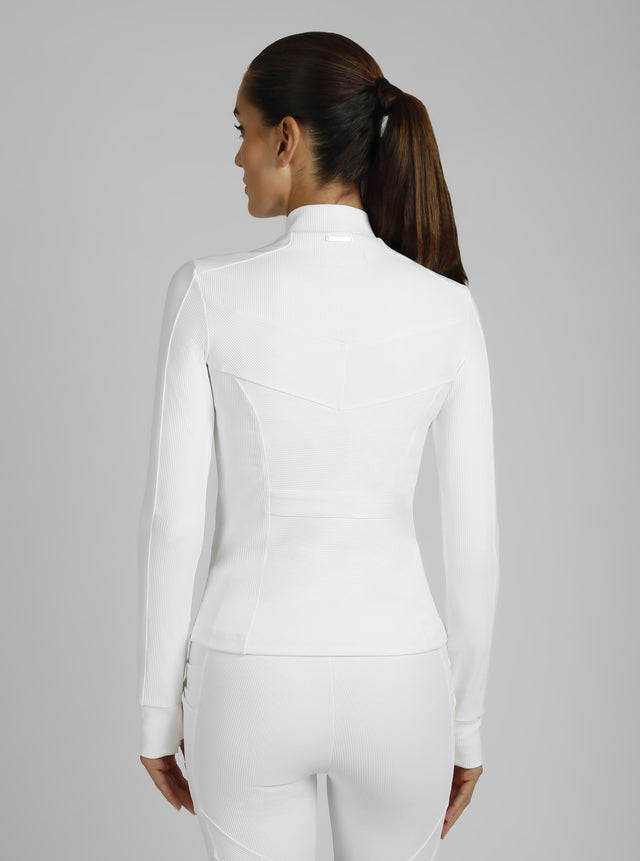Directional Rib Jacket Gold Trims - Blanc Noir Online Store