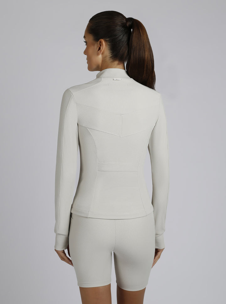 Directional Rib Jacket Gold Trims - Blanc Noir Online Store