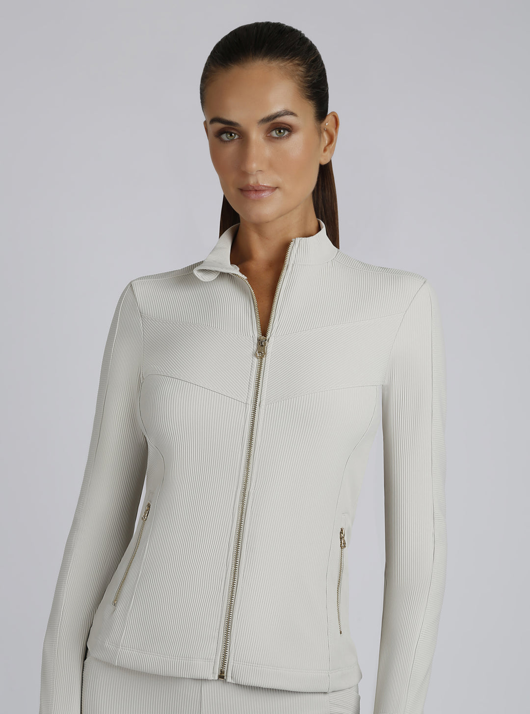 Directional Rib Jacket Gold Trims - Blanc Noir Online Store