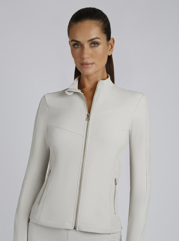 Directional Rib Jacket Gold Trims - Blanc Noir Online Store