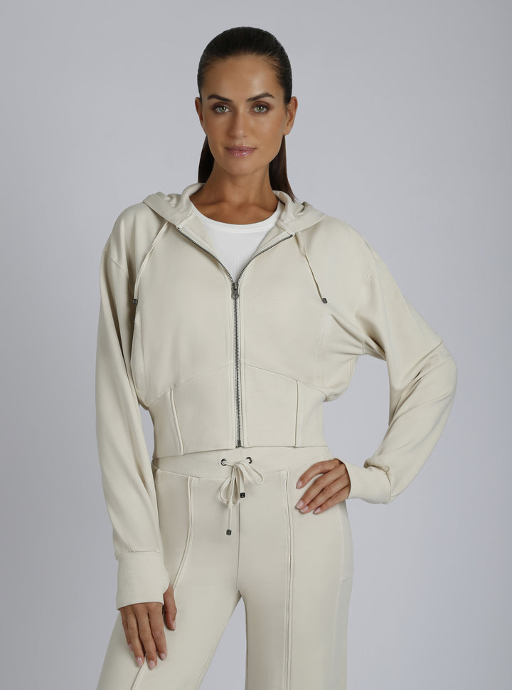 Allegra Raw Edge Hoodie - Blanc Noir Online Store