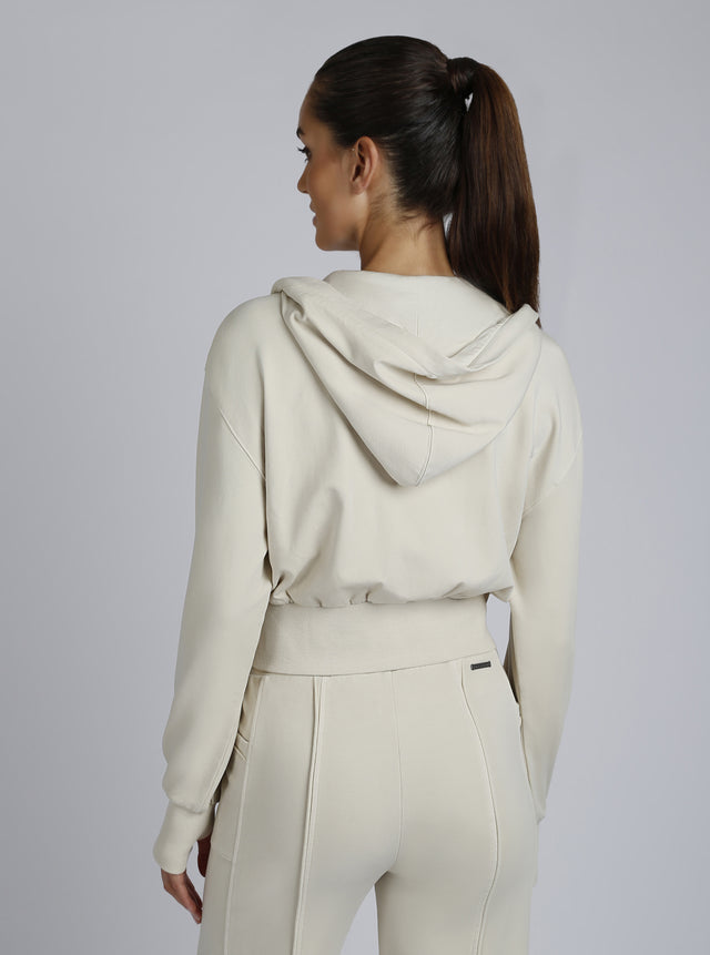 Allegra Raw Edge Hoodie - Blanc Noir Online Store