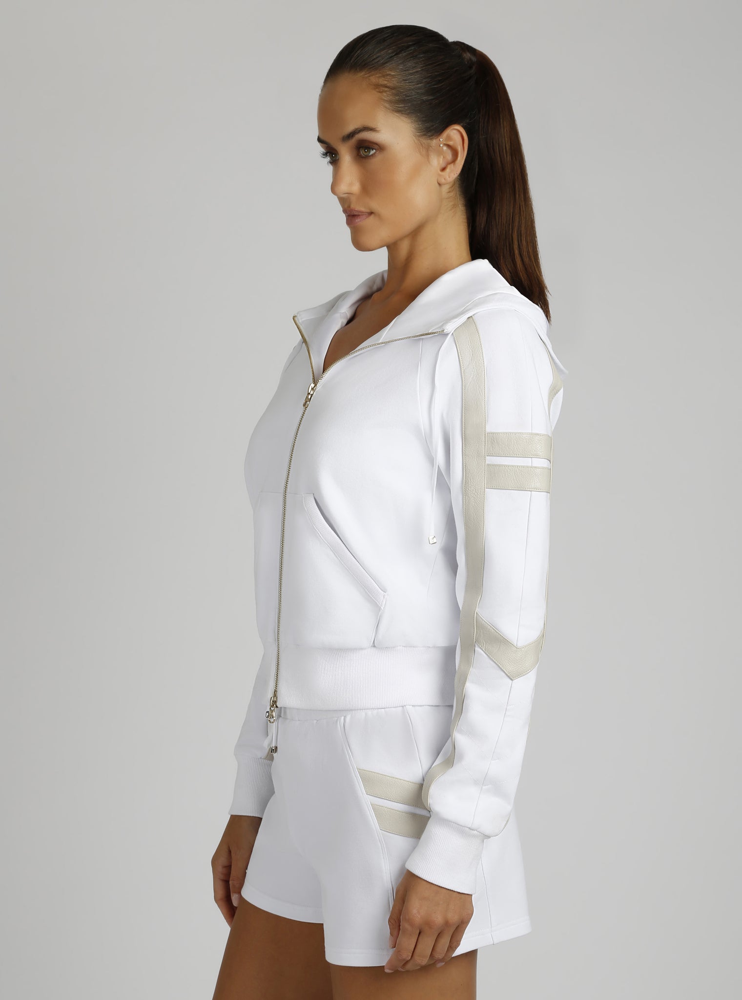 Maitri Hoodie Gold Trims - Blanc Noir Online Store