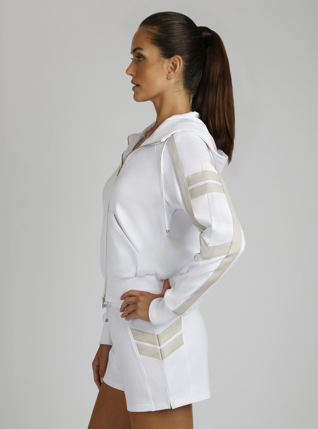 Maitri Hoodie Gold Trims - Blanc Noir Online Store