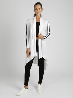 Sporty Drape Front Cardigan