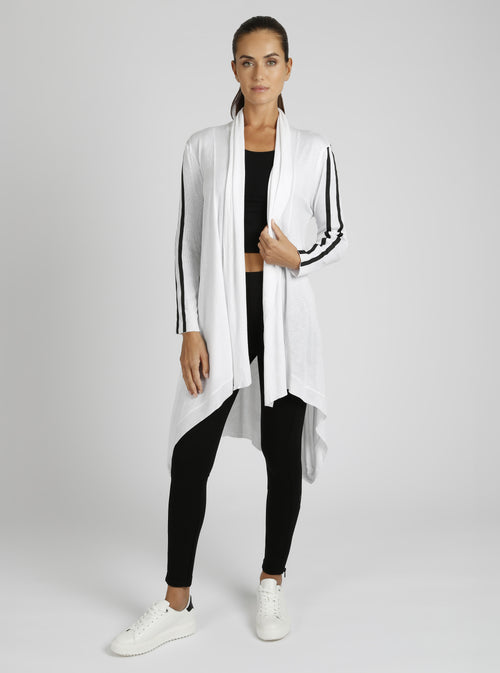 Sporty Drape Front Cardigan