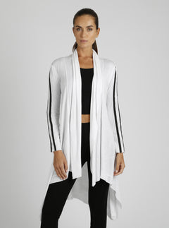 Sporty Drape Front Cardigan