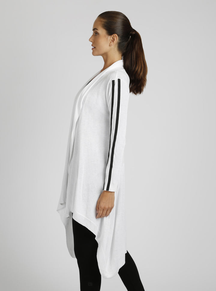 Sporty Drape Front Cardigan - Blanc Noir Online Store